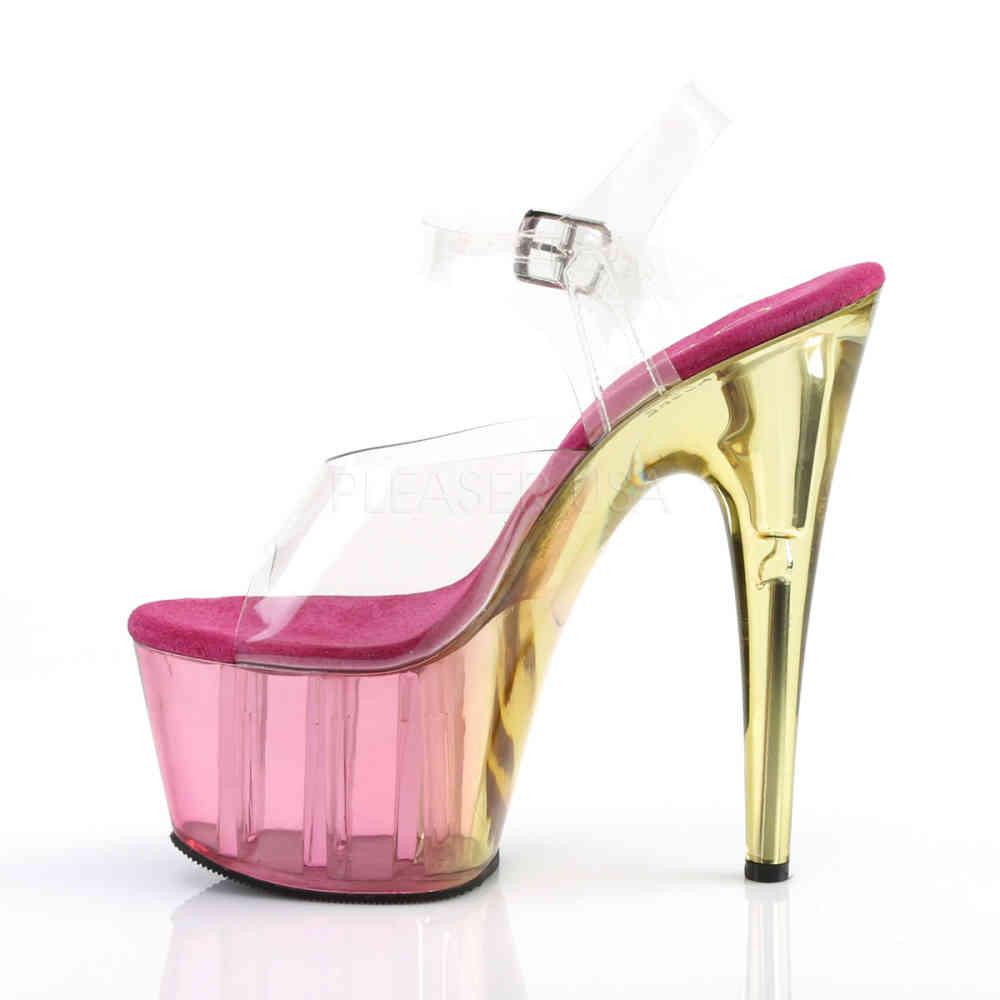 Pleaser Pleaser Ankle strap sandal ADORE708MCT Pink/Gold coloured ...